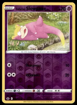 Galarian Slowpoke 054/198 Common Chilling Reign Pokemon Reverse Holo Near Mint - Image 1