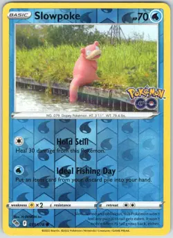 Slowpoke 019/078 Common Pokemon GO Pokemon Reverse Holo NM - Image 1