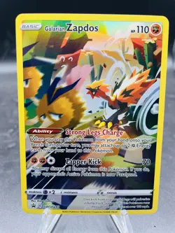 Pokemon Galarian Zapdos SWSH283 Crown Zenith Holo Black Star Promo NM - Image 1