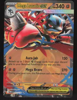 Mega Lucario ex 077/132 Double Rare Mega Evolution Pokemon Near Mint - Image 1