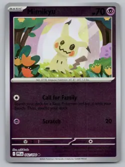 Mimikyu 042/094 Common Phantasmal Flames Pokemon Reverse Holo Near Mint - Image 1