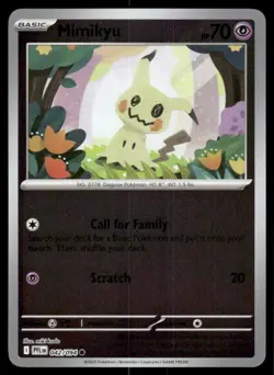 Mimikyu 042/094 Common Phantasmal Flames Pokemon Reverse Holo Near Mint - Image 1