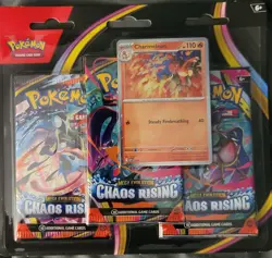 Pokemon TCG ME04 Chaos Rising 3 Pack Blister Charmeleon Sealed New - Image 1