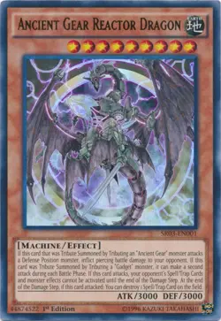 Yugioh! LP Ancient Gear Reactor Dragon - SR03-EN001 - Ultra Rare - 1st Edition L - Image 1