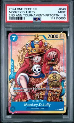 2024 One Piece Monkey D. Luffy P-043 2nd Anniversary Participation PSA 9 - Image 1