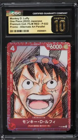 ✨✨ CGC 10 Pristine One Piece JAPANESE MONKEY D. LUFFY FILM RED ALT ART P-022 - Image 1