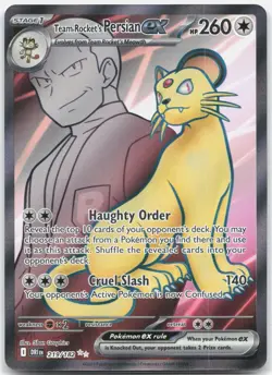 Team Rocket's Persian ex 219/182 Ultra Rare Destined Rivals Pokemon Near Mint - Image 1