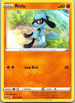 Riolu 071/159 Common Crown Zenith Pokemon Near Mint - Image 1