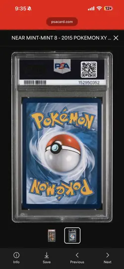 2015 POKEMON XY PRIMAL CLASH #151 FULL ART/PRIMAL GROUDON EX PSA 8 - Image 3