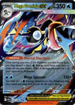 Mega Greninja ex 022/086 Pokemon ME04: Chaos Rising Double Rare NM - Image 1
