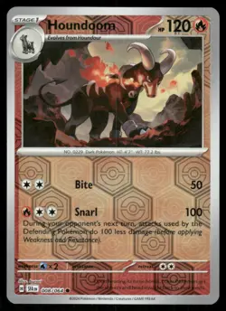 Houndoom 008/064 Common Shrouded Fable Pokemon Reverse Holo Near Mint - Image 1