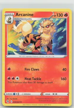 Arcanine 033 Fusion Strike Pokemon 🔥B2G1 Coupon🔥 NM - Image 1