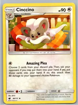 Cinccino 86/111 UC Crimson Invasion LP Pokemon - Image 1