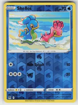 Shellos 039 Reverse Holo 196 C Lost Origin NM Pokemon - Image 1