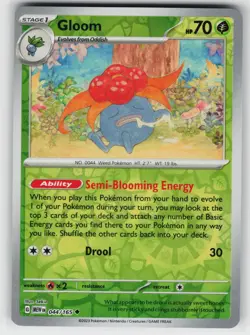 Gloom 044 Reverse Holo 165 UC 151 NM Pokemon - Image 1