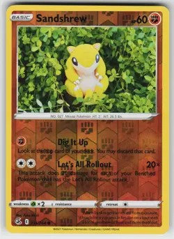 Sandshrew 131 Reverse Holo 264 C Fusion Strike Pokemon Lightly Played - Image 1