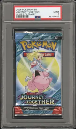 2025 Pokemon S&V Journey Together Lillie's Clefairy Booster Pack Art PSA 9 Mint - Image 1