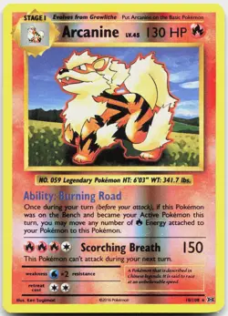 Arcanine 18/108 Rare Evolutions Pokemon Reverse Holo Lightly Played - Image 1