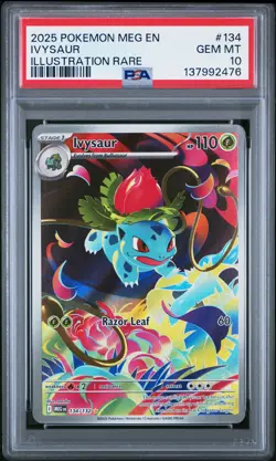 2025 POKEMON MEG EN-MEGA EVOLUTION ILLUSTRATION RARE #134 IVYSAUR PSA 10 - Image 1