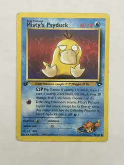 Pokemon 1st Edition Misty's Psyduck 90/132 Gym Challenge - HP - Image 1