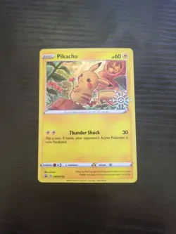 Pikachu SWSH153 Sword & Shield Promo Snowflake Stamp Holiday NM Pokemon Card TCG - Image 1
