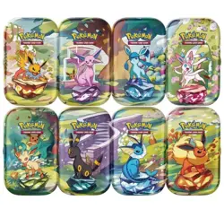 Pokemon Prismatic Evolutions 8 Mini Tins with Promo Cards Costco 2 Pack! - Image 2