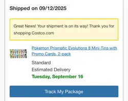 Pokemon Prismatic Evolutions 8 Mini Tins with Promo Cards Costco 2 Pack! - Image 3