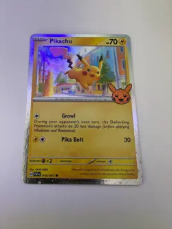 Pikachu - (Cosmos Holo) 3 cards, 018/091 Trick or Trade Booster Bundle 2024 Holo - Image 1