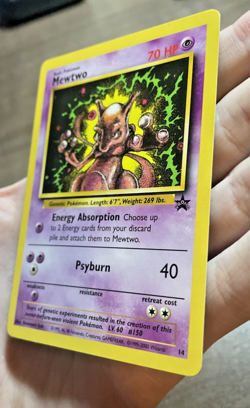 Mewtwo 14 Black Star Promo Pokemon Card WOTC - NM - Image 3