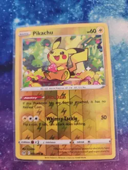 Pikachu 052/196 Reverse Holo Lost Origin Pokemon Card love sweet romantic 52/196 - Image 1