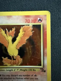 Moltres 12/62 fossil Pokemon TCG Holo Rare Unlimited 1999 English- damaged - Image 3