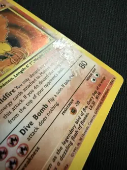 Moltres 12/62 fossil Pokemon TCG Holo Rare Unlimited 1999 English- damaged - Image 5