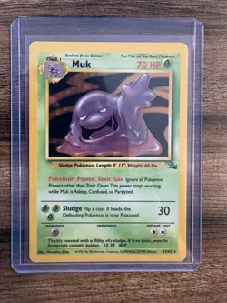 Pokemon TCG Muk 13/62 Fossil Holo Rare 1999 MP - Image 1