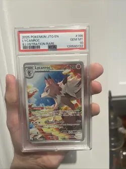 2025 POKEMON JTG EN-JOURNEY TOGETHER | ILLUSTRATION RARE LYCANROC 166 PSA 10 - Image 1