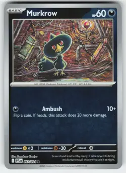 Murkrow 057/094 Common Phantasmal Flames Pokemon Reverse Holo Near Mint - Image 1