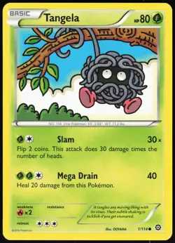 Tangela 1/114 Common Steam Siege Pokemon Near Mint - Image 1