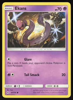 Ekans 62/214 Common Unbroken Bonds Pokemon Near Mint - Image 1