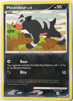 POKEMON HOUNDOUR lv.12 103/146 D&P LEGENDS AWAKENED COMMON NEAR MINT - Image 1
