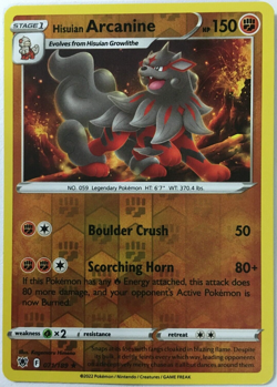 POKEMON HISUIAN ARCANINE 071/189 ASTRAL RADIANCE RARE REVERSE HOLO NM - Image 1
