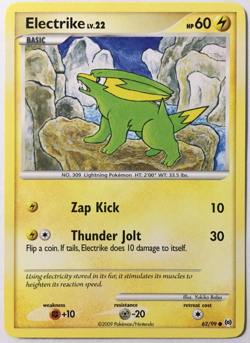 POKEMON ELECTRIKE LV.22 62/99 PLATINUM ARCEUS COMMON NEAR MINT - Image 1