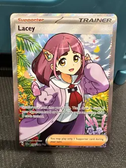 Lacey 166/142 Holo Ultra Rare S&V Stellar Crown Trainer Pokemon Card 🔥 - Image 1