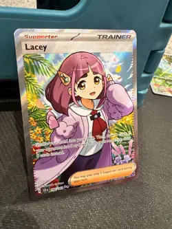 Lacey 166/142 Holo Ultra Rare S&V Stellar Crown Trainer Pokemon Card 🔥 - Image 2