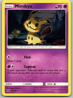 Mimikyu (SM Guardians Rising) 58/145 R Deck Exclusives Pokemon NM - Image 1