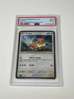 2023 POKEMON CARD SVP EN-SV BLACK STAR PROMO DOUBLE SWIRL!!! #043 EEVEE PSA 9 - Image 1