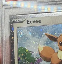 2023 POKEMON CARD SVP EN-SV BLACK STAR PROMO DOUBLE SWIRL!!! #043 EEVEE PSA 9 - Image 3