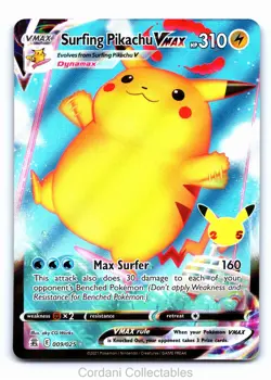 Surfing Pikachu VMAX 009/025 - SWSH Celebrations 25th - Pokemon Card - Near Mint - Image 1