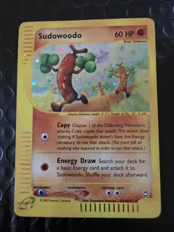 Pokemon Card - Sudowoodo Aquapolis SWIRL mark H24/H32 Holo 2002 - Image 1