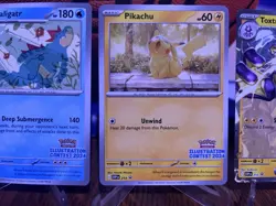 Pokemon illustration contest 3 Card Set Feraligatr Pikachu Toxtricity EX - Image 3