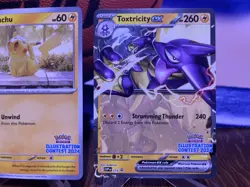 Pokemon illustration contest 3 Card Set Feraligatr Pikachu Toxtricity EX - Image 4