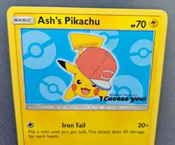 Ash's Pikachu SM114 Black Star Promo 2017 Pokemon Card TCG - Image 3